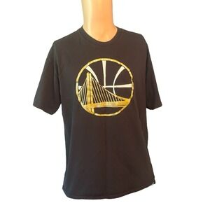Golden State Warriors Black T-Shirt Mens Large Majestic 2017‎  NBA Finals Champs